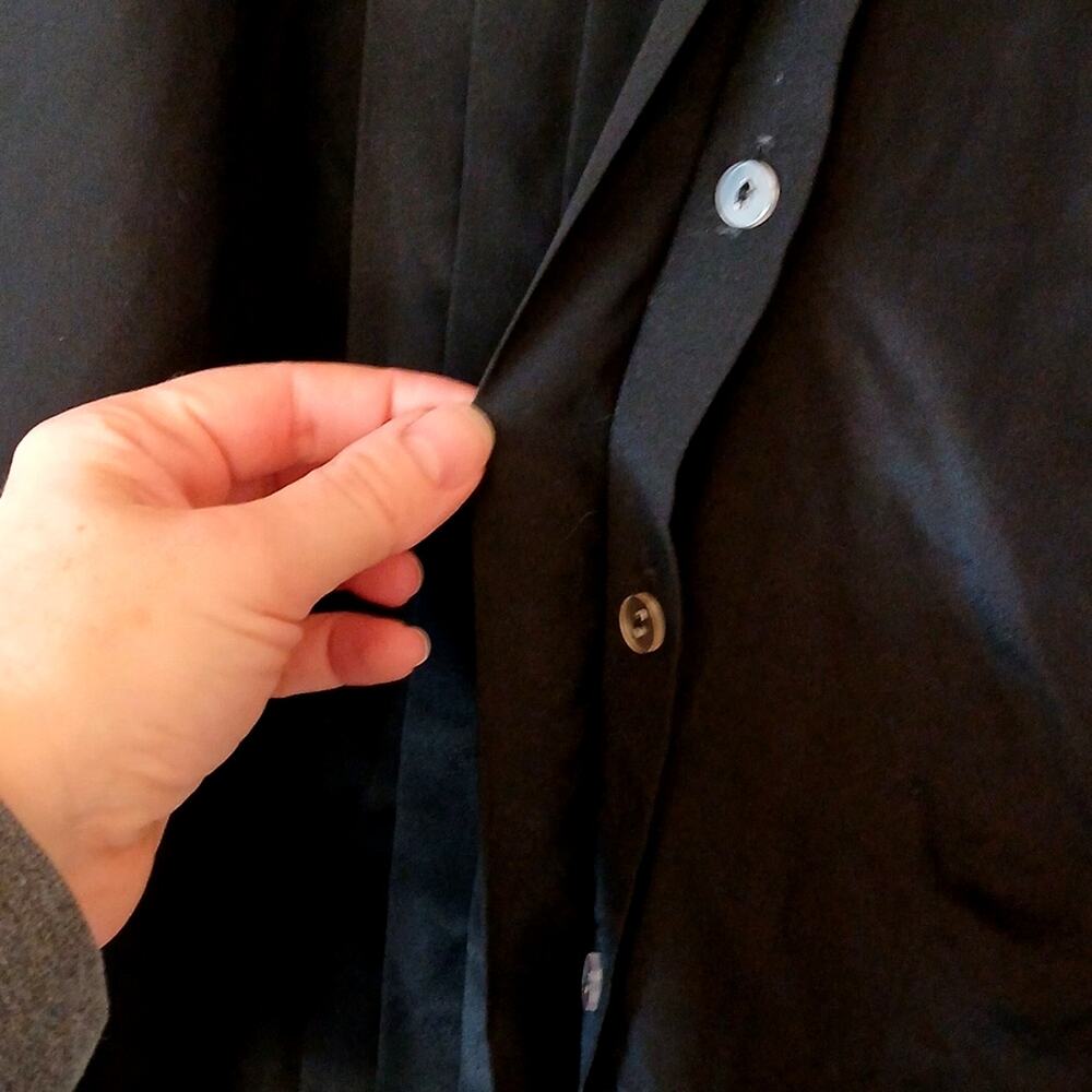 Vintage Counterparts Black High Neck Blouse Full Button Down - Picture 5 of 5